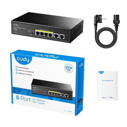 6-Port 10/100M PoE+ Switch, Model: FS1006P -