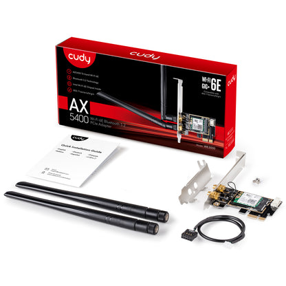 AX5400 Tri-Band Wi-Fi 6 PCIe Adapter, Model: WE3000 - WE4000