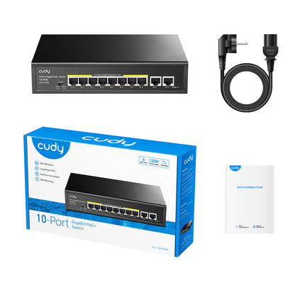 10-Port Gigabit PoE+ Switch, Model: GS1010PE - GS1010P