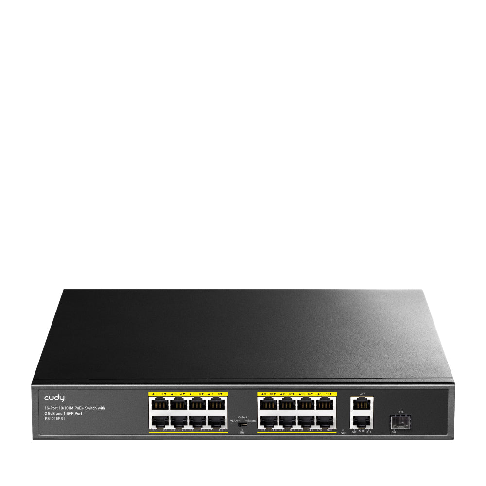 16-Port 10/100M PoE+ Switch with 1 Combo - FS1018PS1