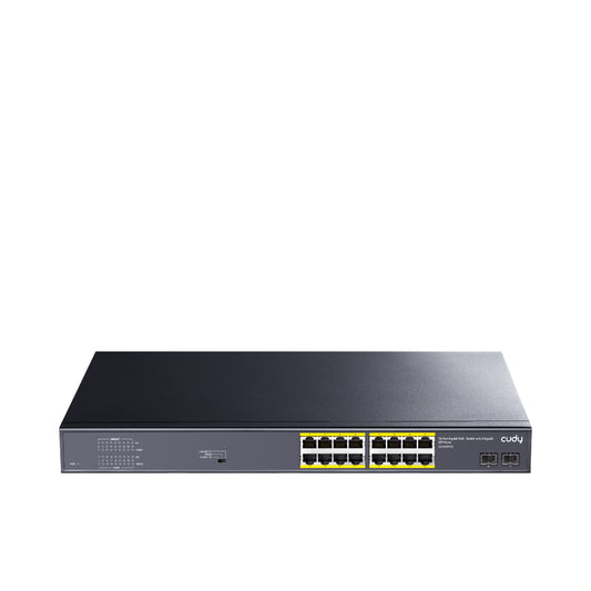 16-Port Gigabit PoE+ Switch with 2 Gigabit SFP Ports