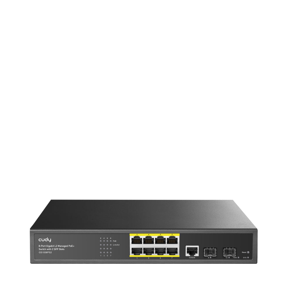 8-Port Gigabit L2 Managed PoE+ Switch with 2 SFP Slots