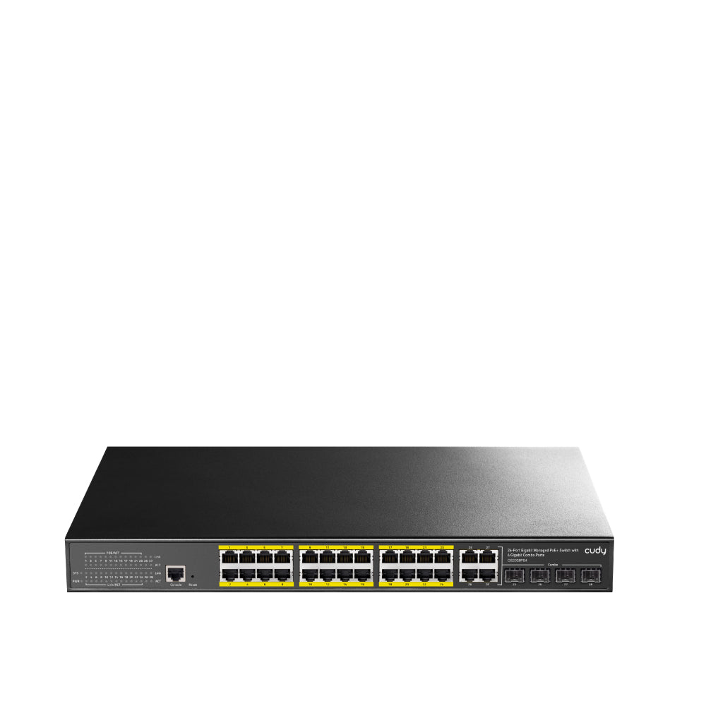 24-Port Gigabit Managed PoE+ Switch with 4 Gigabit Combo Ports