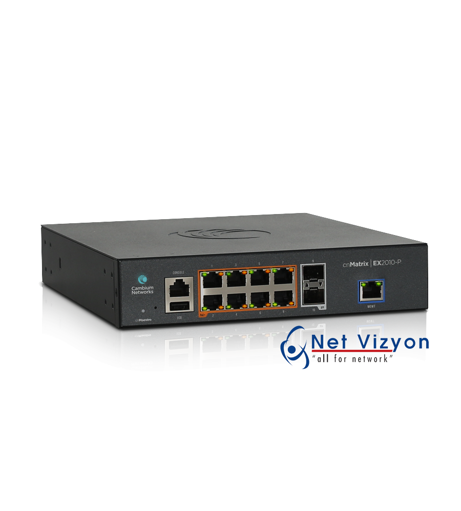 Cambium Networks cnMatrix EX2010-P Ethernet PoE+ Switch 2 SFP+ Fiber Ports