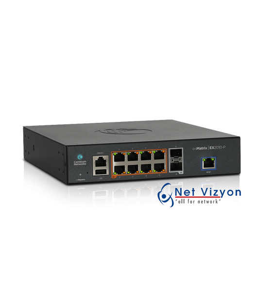 Cambium Networks cnMatrix EX2010-P Ethernet PoE+ Switch 2 SFP+ Fiber Ports